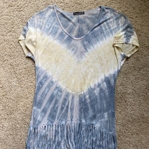 T-Party Hand Dyed Fringe Tunic - Medium